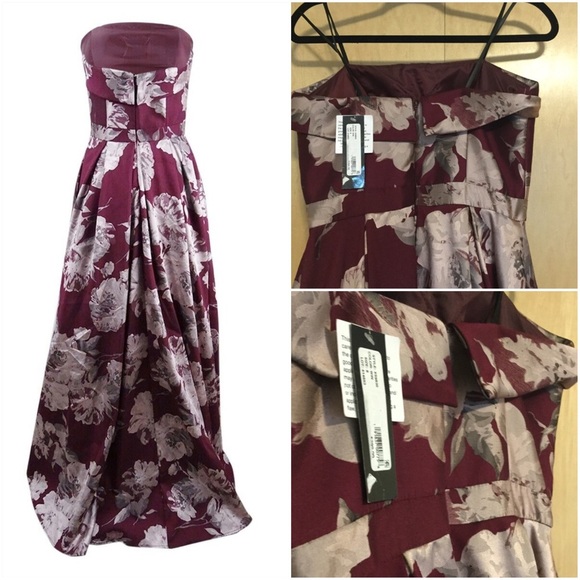 Xscape Women's Brocade Floral-Print Strapl… - Picture 3 of 8